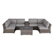 Living Source International 8-Piece Wicker / Rattan Sectional Set in Gray Finish
