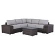 Living Source International 8-Piece Sectional Set w/ Cushions in Brown