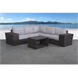 Living Source International 8-piece Rattan Sectional Set plus Cushion - Espresso