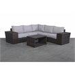 Living Source International 8-piece Rattan Sectional Set plus Cushion - Espresso