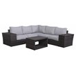 Living Source International 8-piece Rattan Sectional Set plus Cushion - Espresso