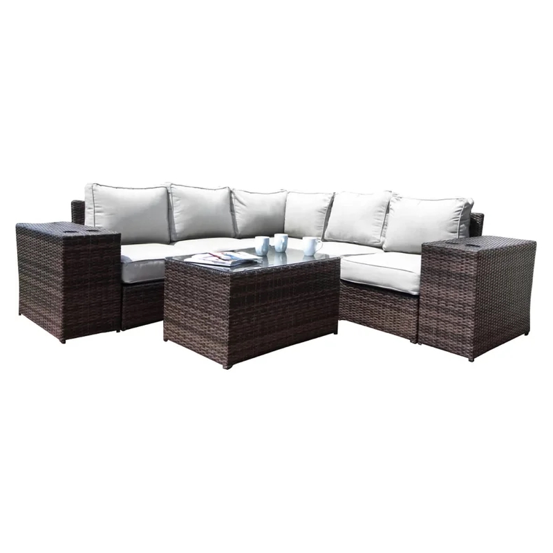 Living Source International 8-piece Sectional Set with Ultrasoft Cushions - Gray