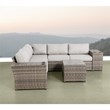 Living Source International 8-piece Rattan Sectional Set with Cup Table in Gray