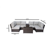 Living Source International 8-Piece Outdoor Conversation Set in Espresso