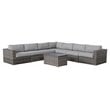 Living Source International 8-piece Sectional Set plus Plush Cushions in Gray