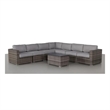 Living Source International 8-Piece Wicker / Rattan Sectional Set in Gray