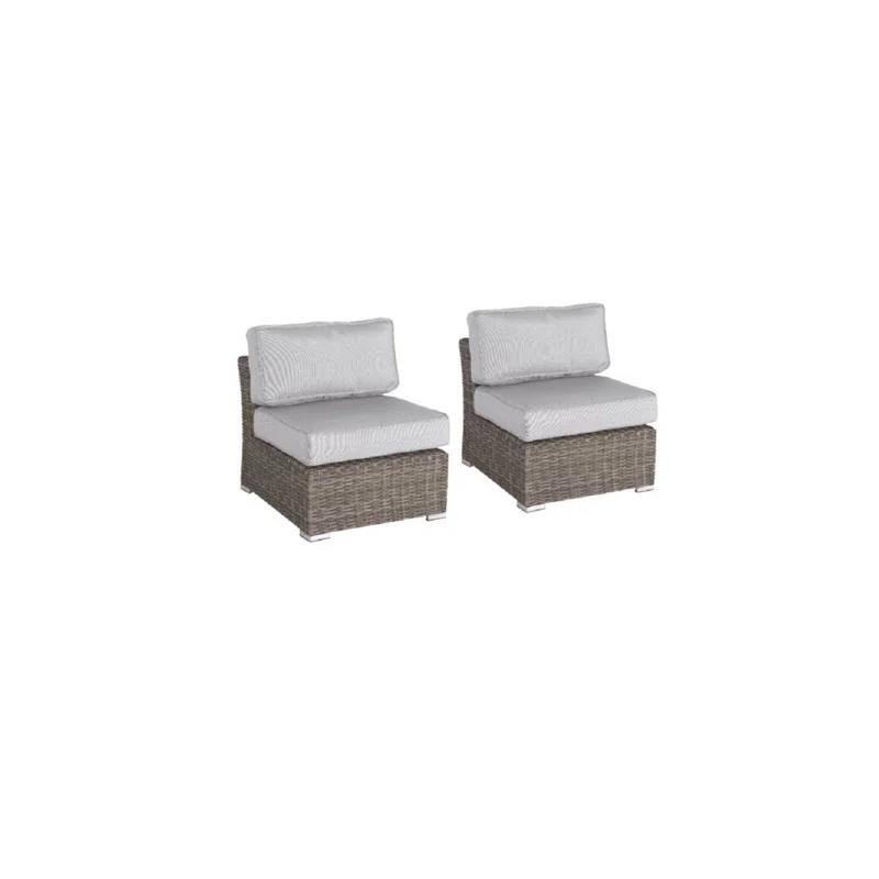 Living Source International 8-Piece Wicker / Rattan Sectional Set in Gray