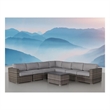 Living Source International 8-Piece Wicker / Rattan Sectional Set in Gray