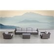 Living Source International 7-piece Wicker Sectional Set with Cushions - Brown