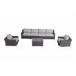 Living Source International 7-piece Wicker Sectional Set with Cushions - Brown