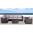 Living Source International 5-piece Sectional Set w/Club Chairs in Espresso