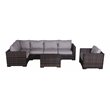 Living Source International 5-piece Sectional Set w/Club Chairs in Espresso
