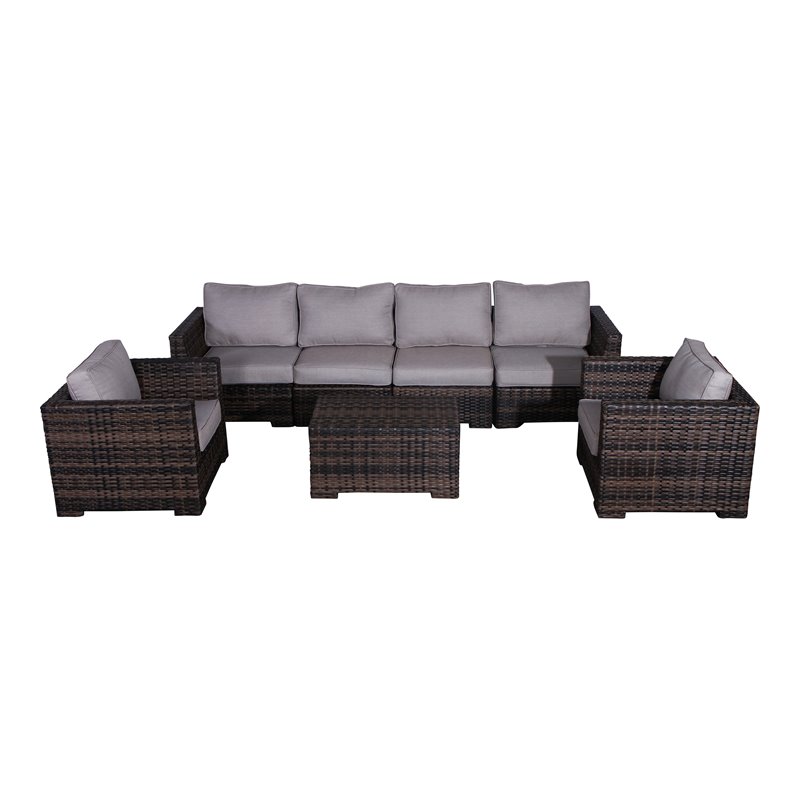 Living Source International 4-piece Sectional Set with Cushions - Espresso