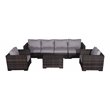 Living Source International 4-piece Sectional Set with Cushions - Espresso