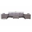 Living Source International 7-piece Wicker Sectional Set with Long Sofa in Gray
