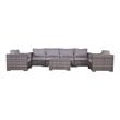 Living Source International 7-piece Wicker Sectional Set with Long Sofa in Gray