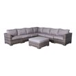 Living Source International 8-Piece Modular Sectional Set with Cushions in Gray