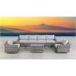 Living Source International 7-piece Wicker Sectional Set with Cushion - Gray