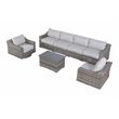 Living Source International 7-piece Wicker Sectional Set with Cushion - Gray