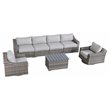 Living Source International 7-piece Wicker Sectional Set with Cushion - Gray