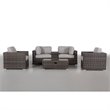Living Source International 6-Piece Sectional Set with Cushions in Espresso