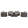 Living Source International 6-Piece Sectional Set with Cushions in Espresso