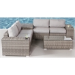 Living Source 8-Piece Wicker / Rattan Sectional Set w/ Cup Holder Table in Gray