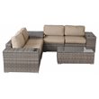 Living Source International 8-piece Rattan Sectional Set with Cushions in Beige
