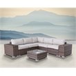 Living Source International 8-Piece Wicker Sectional Set with Cushions in Brown