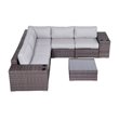Living Source International 8-Piece Wicker Sectional Set with Cushions in Brown