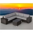 Living Source International 8-Piece Sectional Set w/Plush Cushions in Espresso