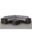 Living Source International 8-Piece Wicker / Rattan Sectional Set in Espresso