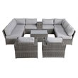 Living Source International 12-Piece Sectional Seating Group w/Cushions in Gray
