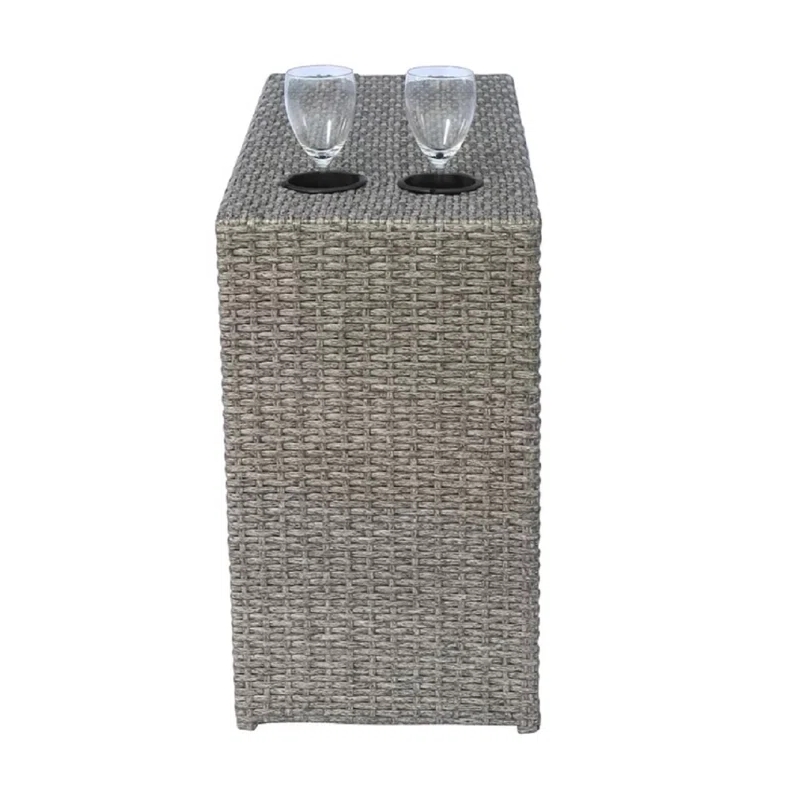 Living Source Intl 9-Piece Wicker / Rattan Sectional Seating Group in Gray