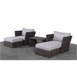 Living Source International 5-Piece Wicker/Rattan Sectional Group in Espresso