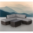Living Source International 6-Piece Wicker / Rattan Sectional Set in Espresso