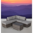 Living Source International 6-Piece Wicker / Rattan Sectional Set in Gray