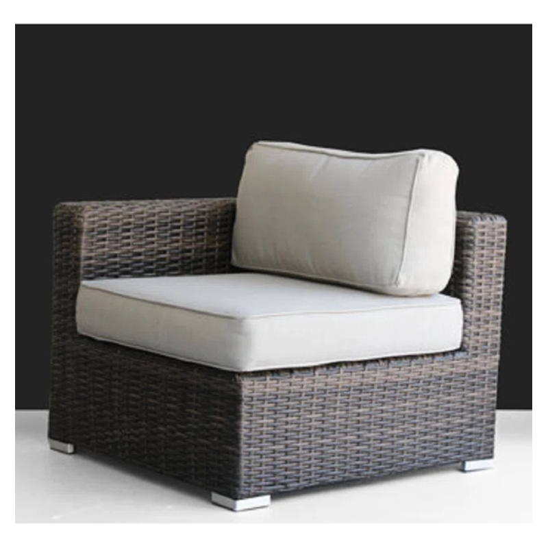Living Source Intl 5-Piece Wicker / Rattan Sectional Seating Group in Espresso