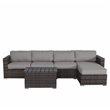 Living Source Intl 5-Piece Wicker / Rattan Sectional Seating Group in Espresso