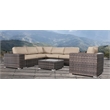 Living Source International 3-Piece Sectional Seating Group in Espresso/Beige