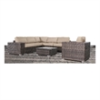 Living Source International 3-Piece Sectional Seating Group in Espresso/Beige