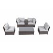 Living Source International 4-Person Seating Set with Cushions in Brown/Gray