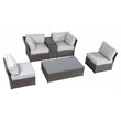 Living Source International 4-Person Seating Set with Cushions in Brown/Gray