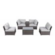 Living Source International 4-Person Seating Set with Cushions in Brown and Gray