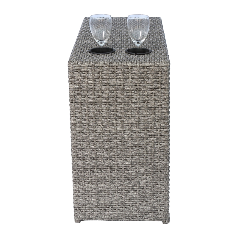Living Source International 6-Piece Wicker Outdoor Conversation Set in Gray