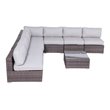 Living Source International 8-Piece Sectional Set with Cushions in Brown/Gray