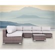 Living Source International 8-Piece Wicker Sectional Set with Cushions in Gray