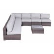 Living Source International 8-Piece Wicker Sectional Set with Cushions in Gray