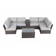 Living Source International 8-Piece Seating Group with Cushion in Brown/Gray