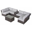 Living Source International 8-Piece Seating Group with Cushion in Brown/Gray